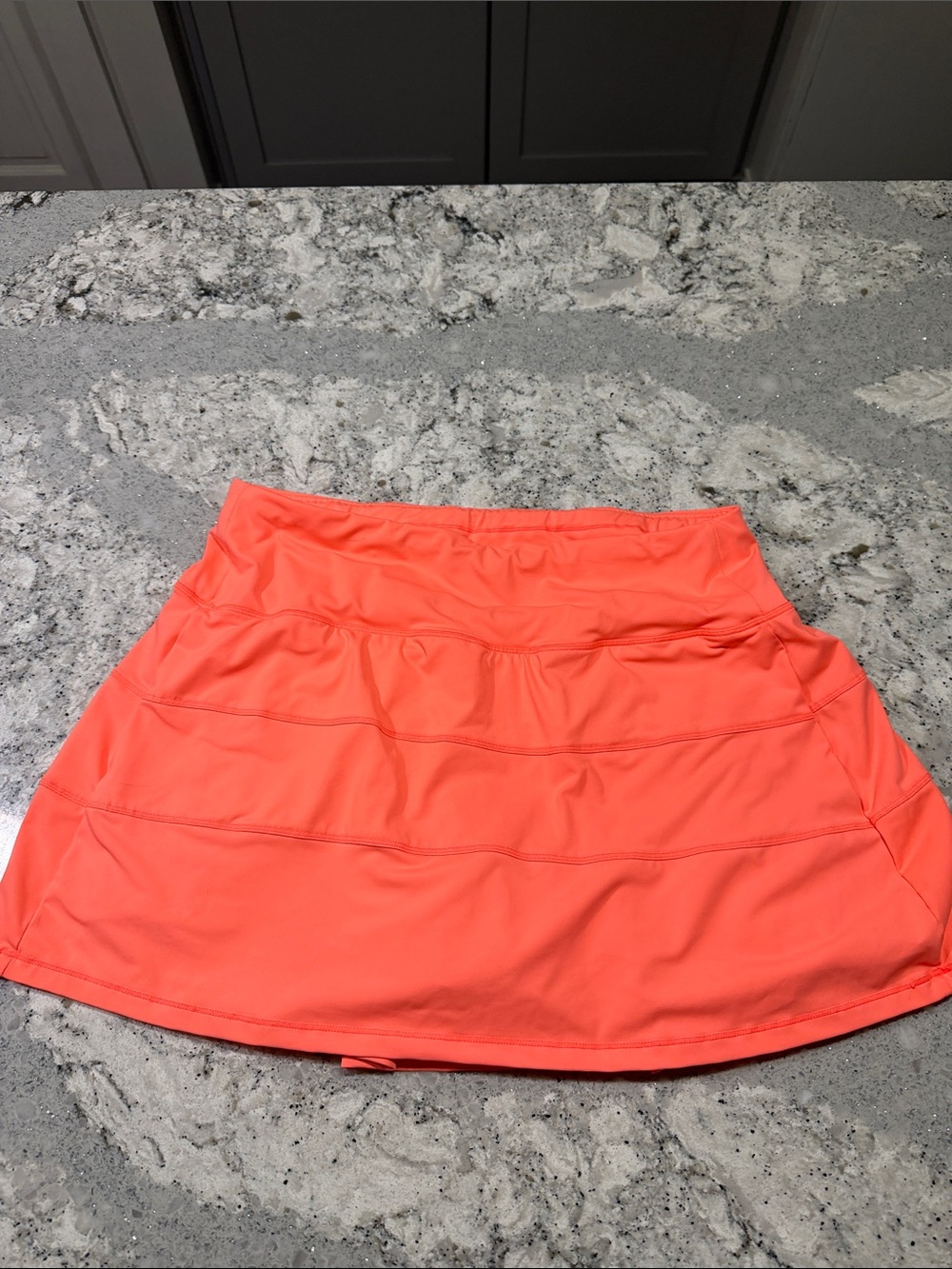 Coral Sporty Circle Skirt with Built-In Shorts